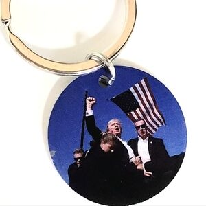 FREE WITH ANY TRUMP SHIRT!! STAINLESS STEEL SUBLIMATED TRUMP KEYCHAIN FULL COLOR
